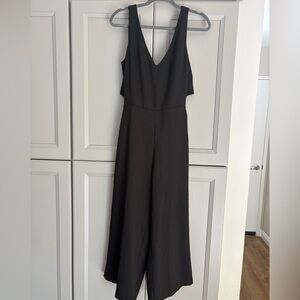 NWOT Women's Black V-Neck Wide-Leg Jumpsuit with open/tie back